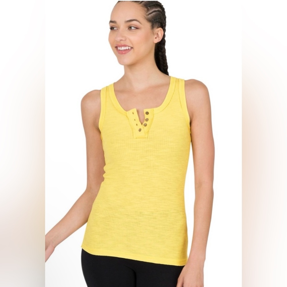 NWOT Henley Ribbed Tank Top